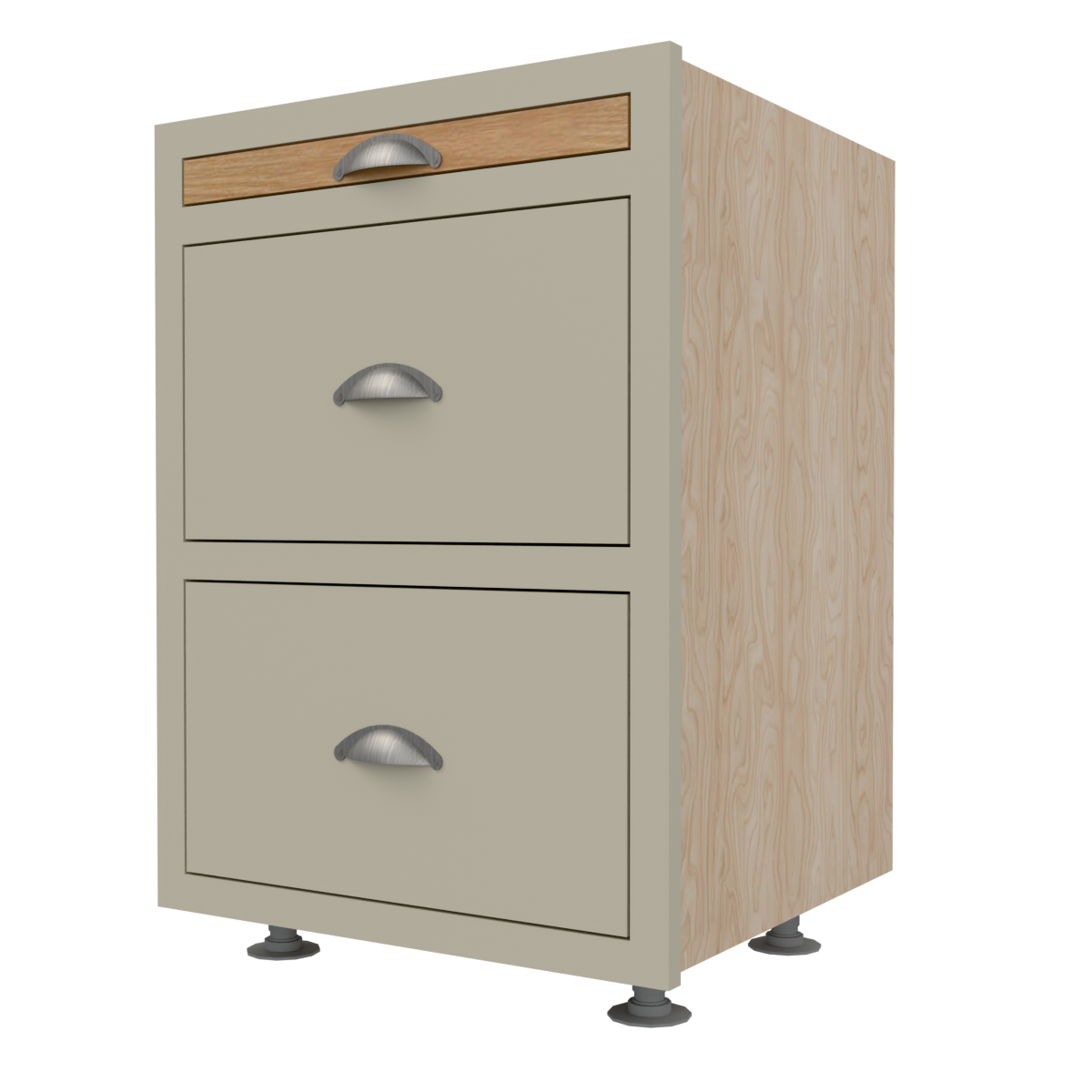 Base Solid Oak Chopping Board over 2 Drawers Slab