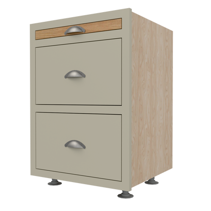 Base Solid Oak Chopping Board over 2 Drawers Slab