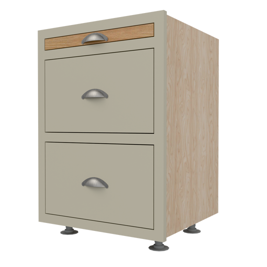 Base Solid Oak Chopping Board over 2 Drawers Slab