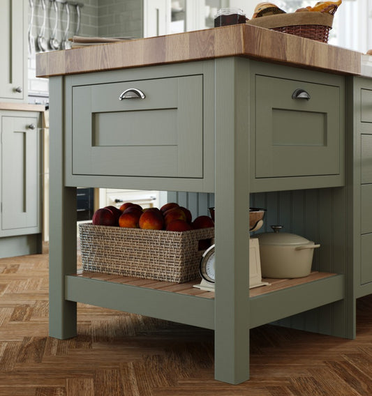 Base Solid Oak Butchers Block over 1 Drawer/Open Below