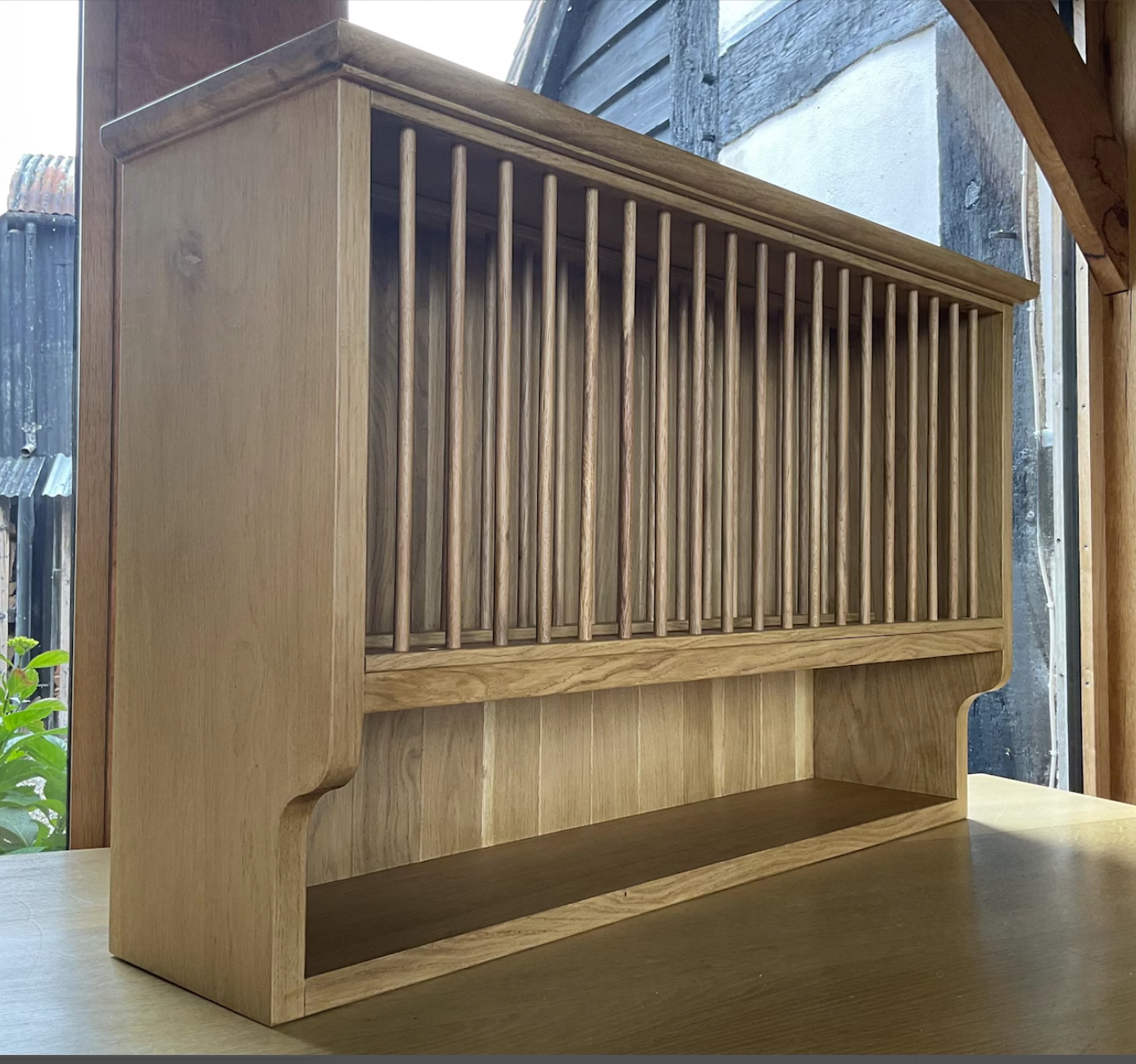 Solid Oak Plate Rack