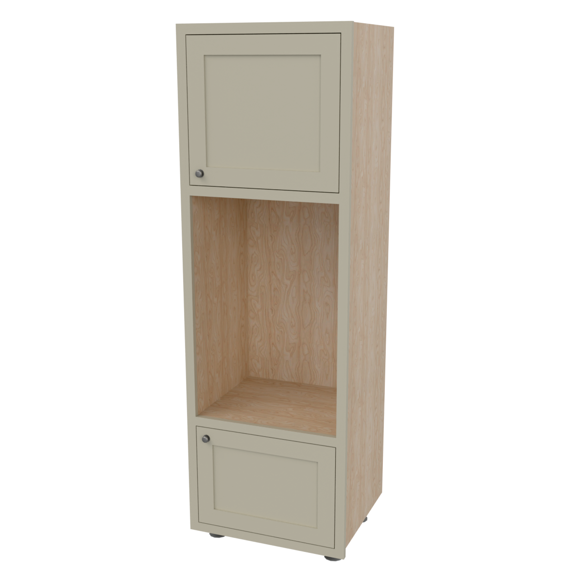 Tall Appliance Housing Double Oven Integrated Oven Door Above Door Below