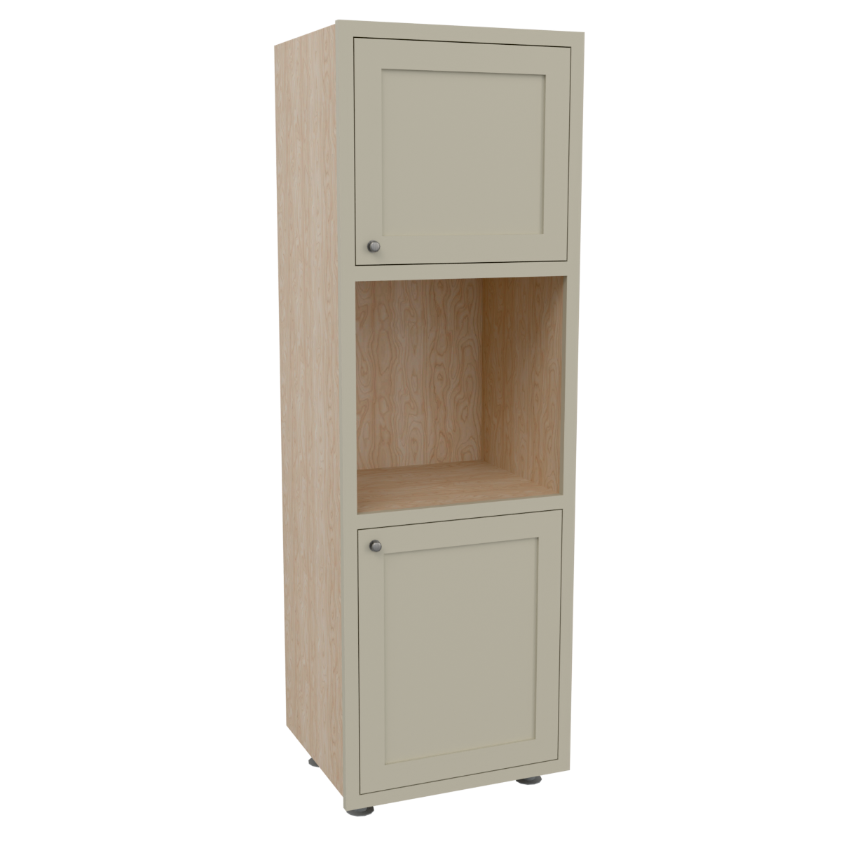 Tall Appliance Housing Single Integrated Oven Door Above Door Below