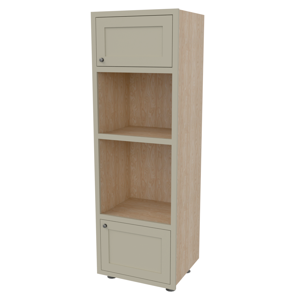 Tall Appliance Housing Single Integrated Oven with Integrated Microwave Door Above Door Below