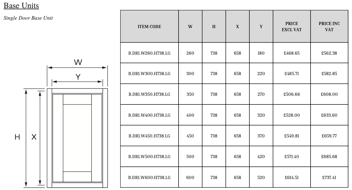 Single Door Base Cabinet